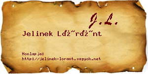 Jelinek Lóránt névjegykártya