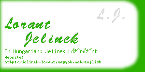 lorant jelinek business card